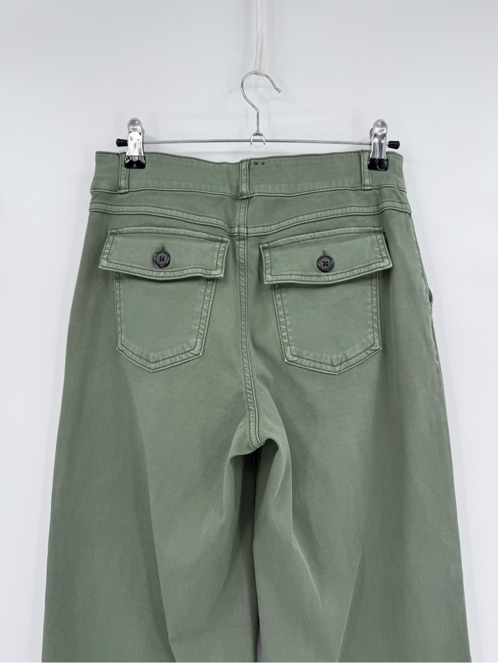 SPANX Twill Crop Wide Leg Pant in Olive Green Size MP - Picture 9 of 12